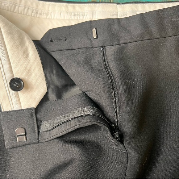 Burberry Uniform Tuxedo Stripe Straight Leg Wool Mohair Pants Size 8 - Picture 11 of 16